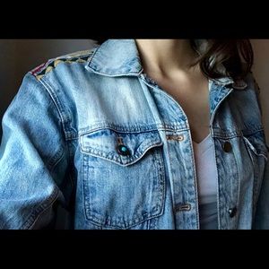 Forever 21 Tribal Print Denim Jacket
